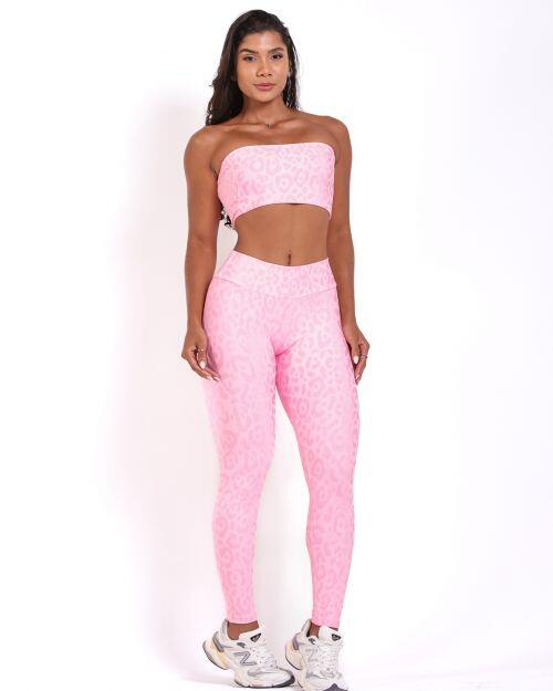 Conjunto Calça Básica New Onça Fit + Top Faixa