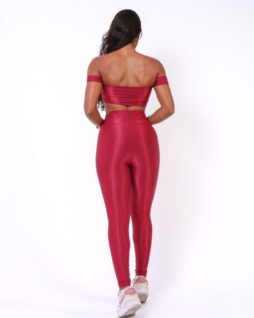 Conjunto Calça Legging Básica Compressão + Top Ciganinha
