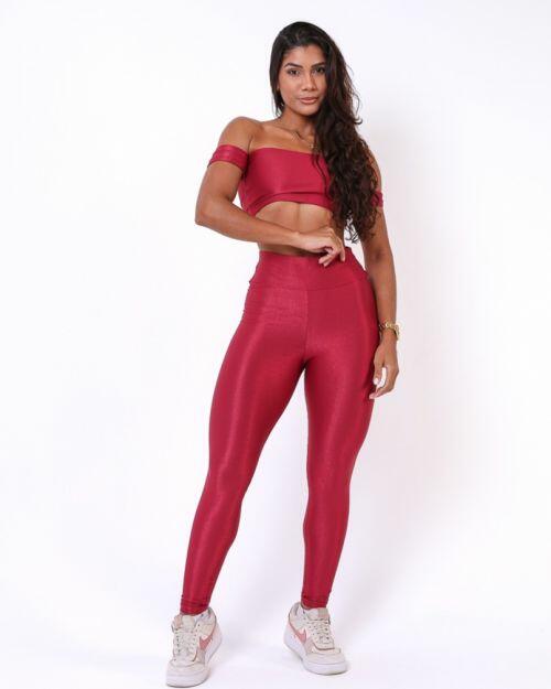 Conjunto Calça Legging Básica Compressão + Top Ciganinha