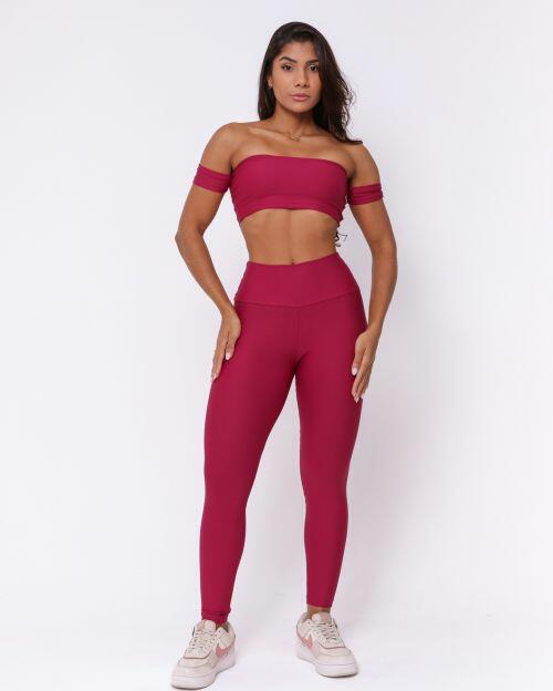 Conjunto Cal�a Legging B�sica Light + Top Ciganinha