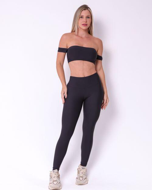 Conjunto Cal�a Legging B�sica Light + Top Ciganinha