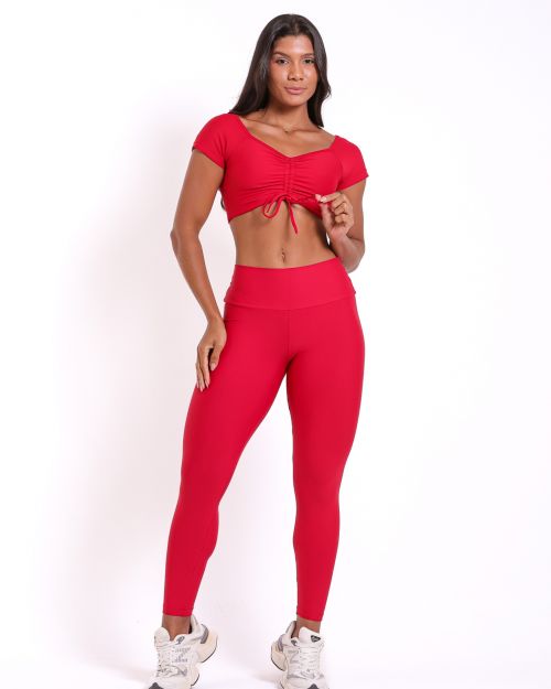 Conjunto Calça Legging Básica Light + Top Manguinha