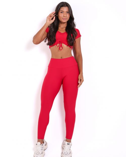 Conjunto Calça Legging Básica Light + Top Manguinha