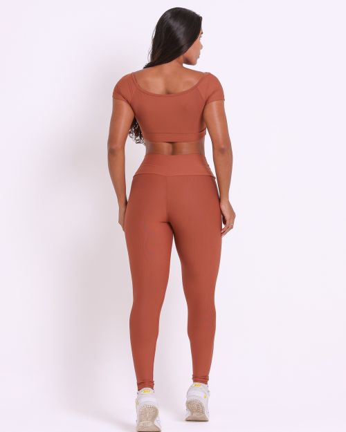Conjunto Calça Legging Básica Light + Top Manguinha