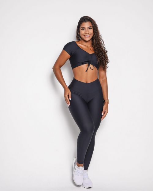 Conjunto Calça Legging Básica Light + Top Manguinha