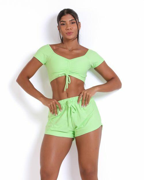 Conjunto Short Boxer Basic Light + Top Manguinha