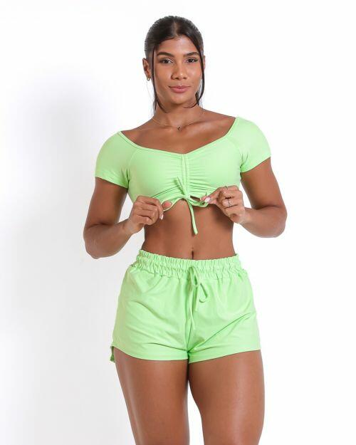 Conjunto Short Boxer Basic Light + Top Manguinha