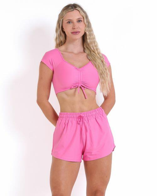 Conjunto Short Boxer Basic Light + Top Manguinha