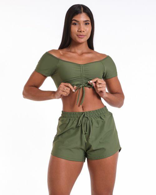 Conjunto Short Boxer Basic Light + Top Manguinha
