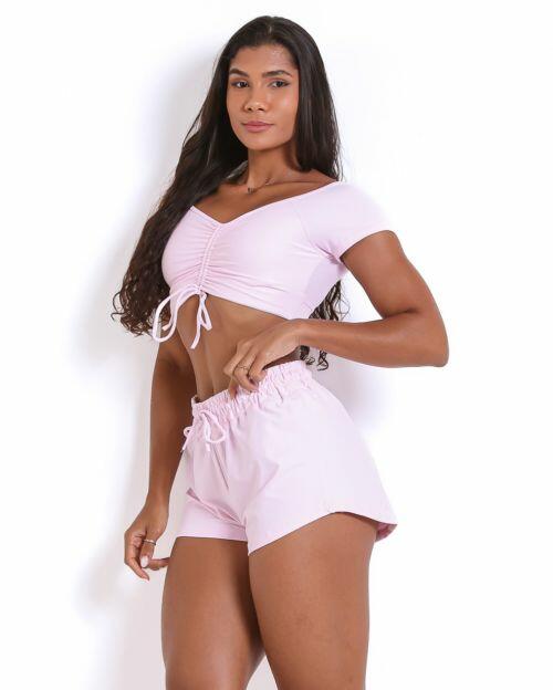 Conjunto Short Boxer Basic Light + Top Manguinha