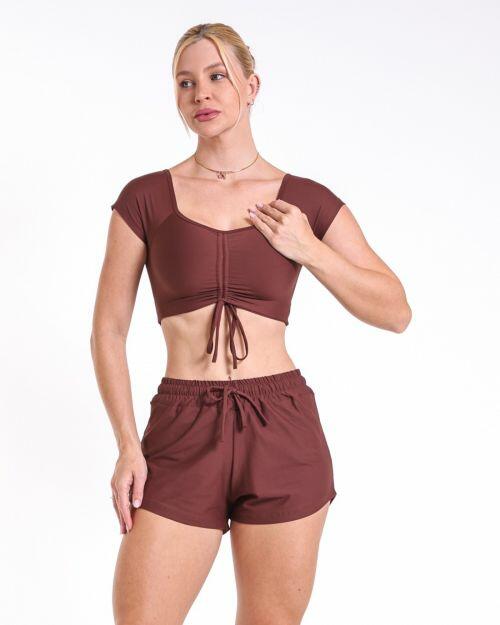 Conjunto Short Boxer Basic Light + Top Manguinha