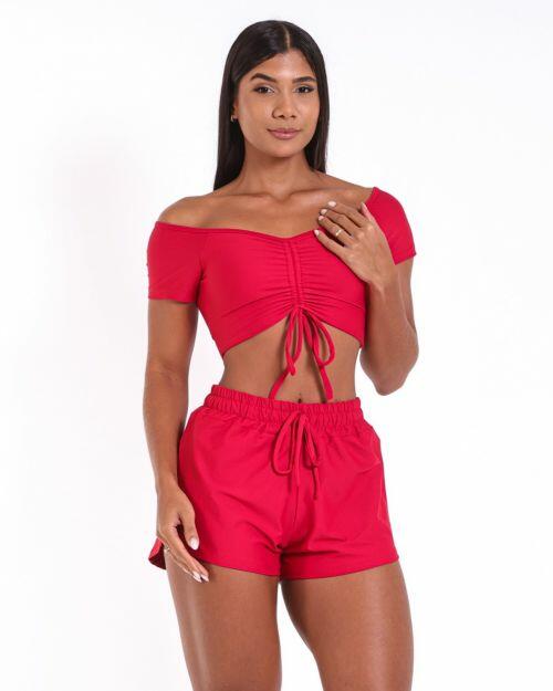 Conjunto Short Boxer Basic Light + Top Manguinha