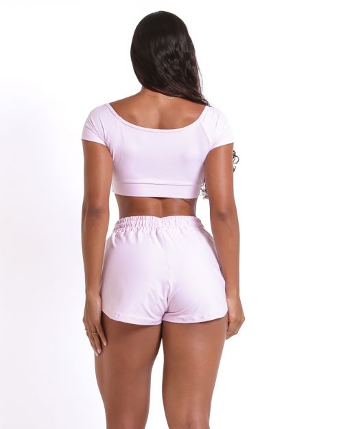 Conjunto Short Boxer Basic Light + Top Manguinha