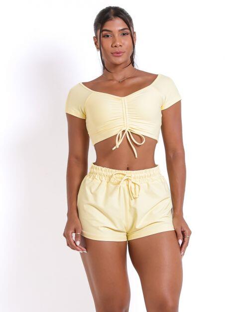 Conjunto Short Boxer Basic Light + Top Manguinha