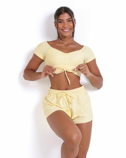 Conjunto Short Boxer Basic Light + Top Manguinha