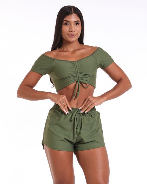 Conjunto Short Boxer Basic Light + Top Manguinha