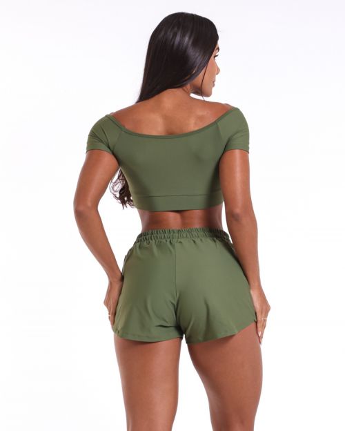 Conjunto Short Boxer Basic Light + Top Manguinha