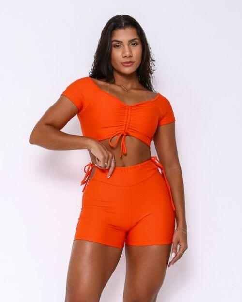 Conjunto Short Empina Ajuste Light + Top Manguinha