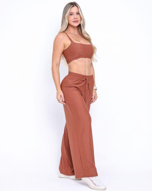 Conjunto Calça Pantalona Wide + Top Bruna