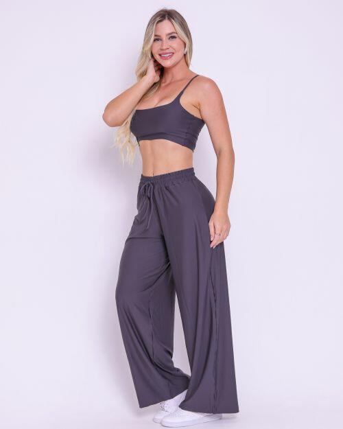Conjunto Calça Pantalona Wide + Top Bruna