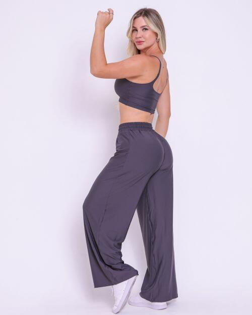 Conjunto Calça Pantalona Wide + Top Bruna