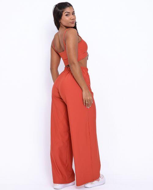 Conjunto Calça Pantalona Wide + Top Bruna