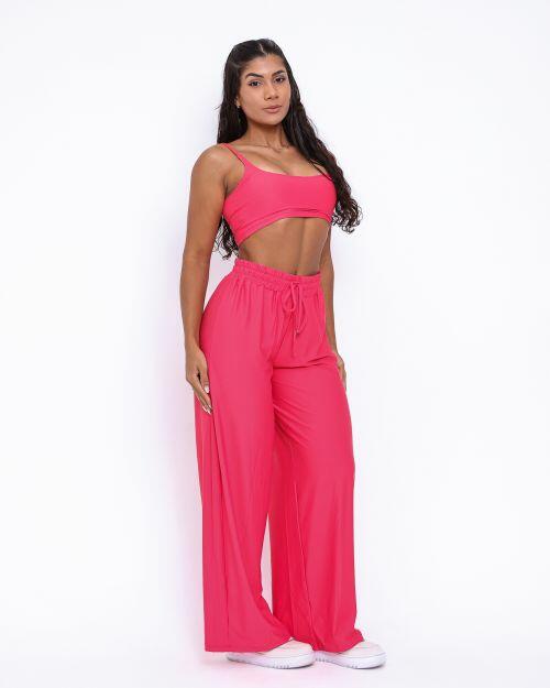 Conjunto Calça Pantalona Wide + Top Bruna