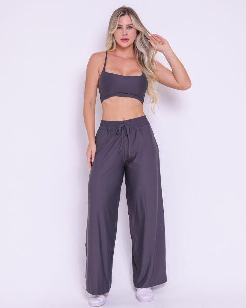 Conjunto Calça Pantalona Wide + Top Bruna