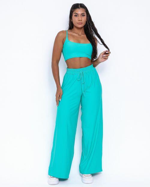 Conjunto Calça Pantalona Wide + Top Bruna