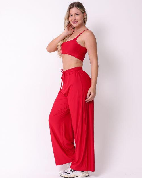 Conjunto Calça Pantalona Wide + Top Bruna
