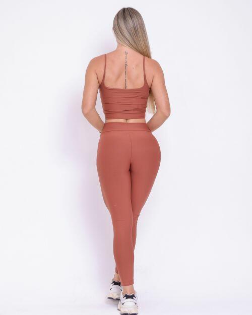 Conjunto Calça Legging Básica Cós Cruzado Light + Top Regatinha