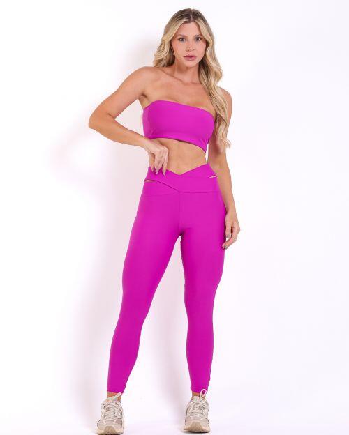 Conjunto Cal�a Legging B�sica C�s Cruzado Light + Top Faixa