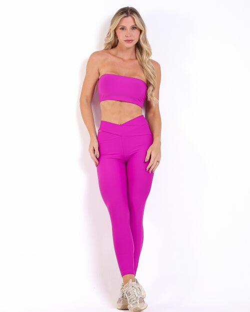 Conjunto Cal�a Legging B�sica C�s Cruzado Light + Top Faixa