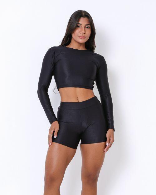 Conjunto Short Básico Cós Fino Compressão + Top Maria