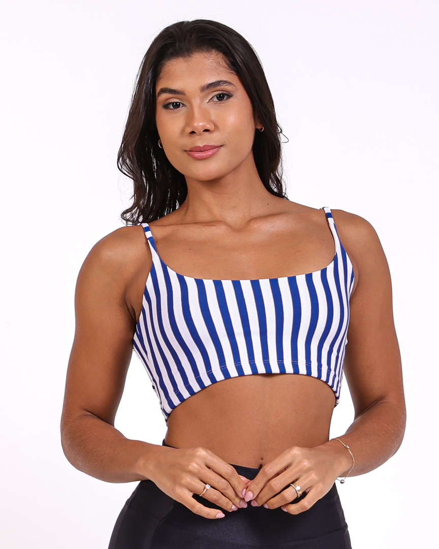 Top Bruna Listrado Branco