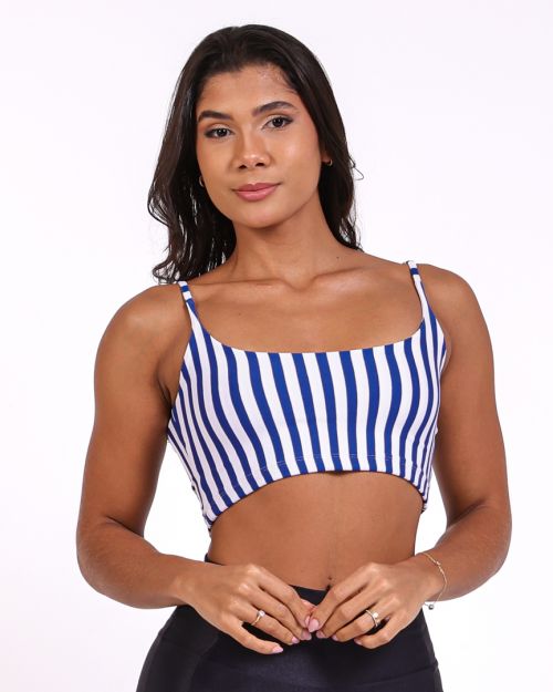 Top Bruna Listrado Branco