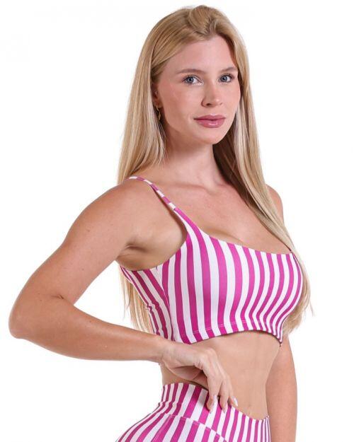 Top Bruna Listrado Branco