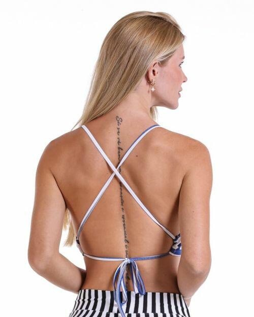 Top Paula Listrado Maxi Azul/Branco