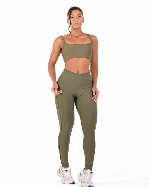 Conjunto Calça Legging Empina Vivo Cós Reto Light + Top Bruna