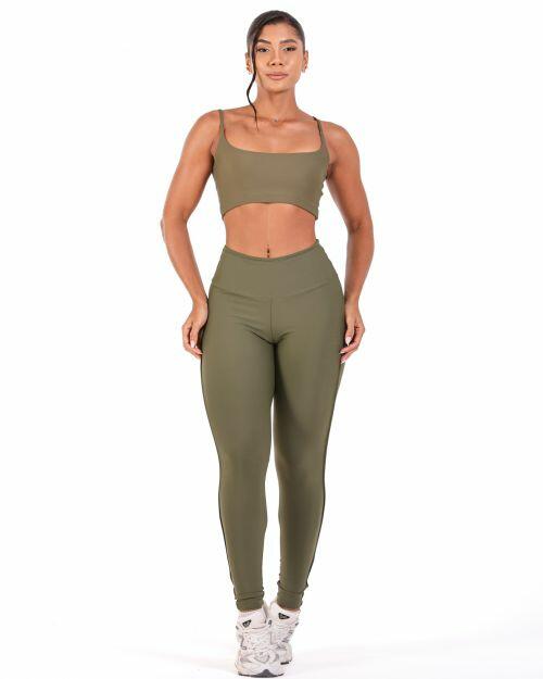 Conjunto Calça Legging Empina Vivo Cós Reto Light + Top Bruna