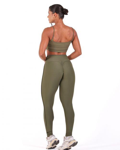 Conjunto Calça Legging Empina Vivo Cós Reto Light + Top Bruna