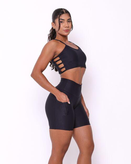 Conjunto Short Bolso Duplo Compress�o + Top Marta