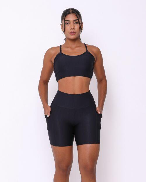 Conjunto Short Bolso Duplo Compress�o + Top Marta