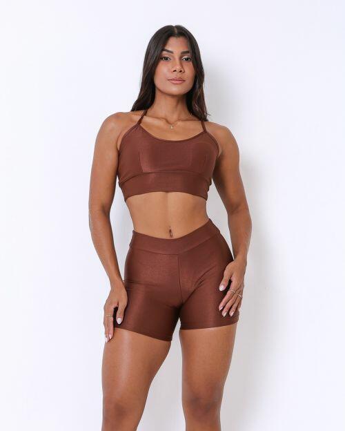 Conjunto Short Básico Cós Fino Compressão + Top Kelly