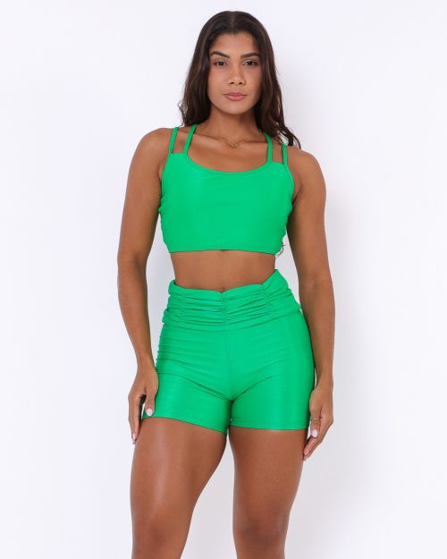 Conjunto Short Básico Cós Franzido Compressão + Top Lari