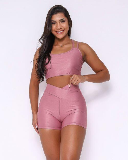 Conjunto Short B�sico C�s Cruzado Compress�o + Top Lari