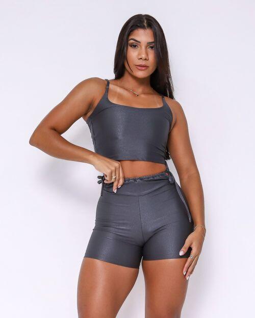 Conjunto Short Empina Ajuste Compress�o + Top Regatinha