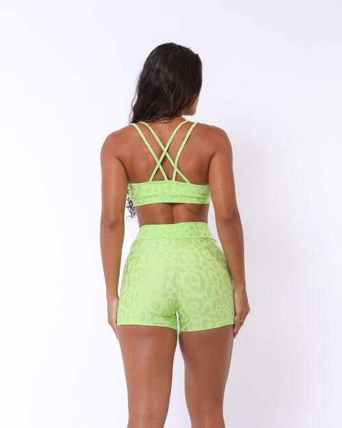 Conjunto Short Básico Cós Cruzado New Onça Fit + Top Lu