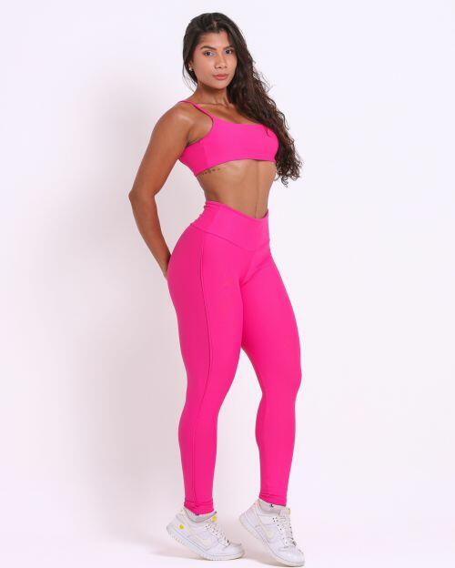 Conjunto Calça Legging Empina Vivo Cós Reto Light + Top Ju