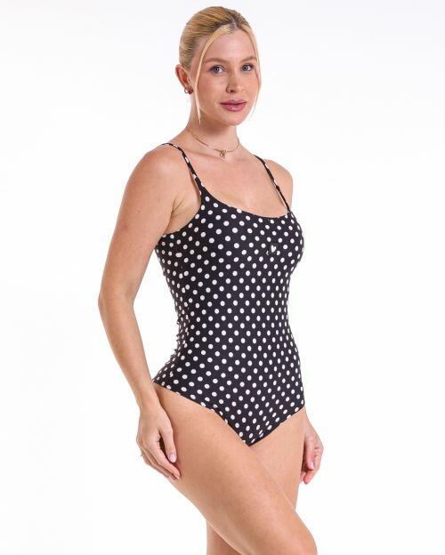 Body Basic Poá Branco Fundo